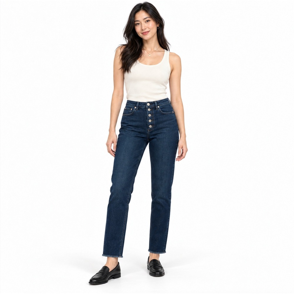 NEW ASOS Design Tall Slim Straight Leg Jeans Dark Wash Button Fly 30/36